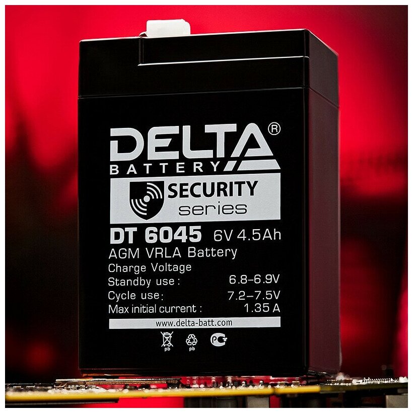 Аккумуляторная батарея DELTA Battery DT 6045 6В 4.5 А·ч - фото №3