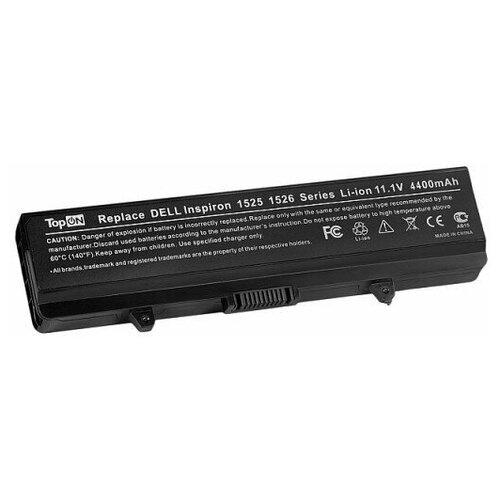 фото Аккумулятор для ноутбука dell inspiron 1525, 1545, 1546, 1750, vostro 500 series. 11.1v 4400mah 49wh. pn: rn873, gw240 topon