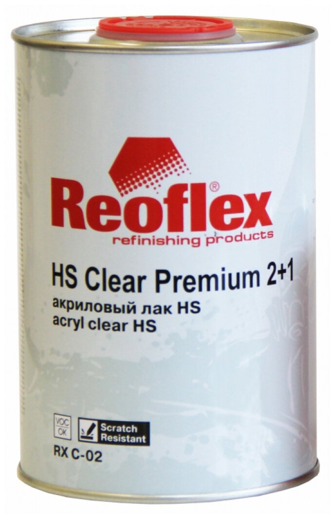 REOFLEX RX C-02/1000 Лак Reoflex Premium акриловый HS 2+1 1 л (без отвердителя, нужен отвердитель190584t)