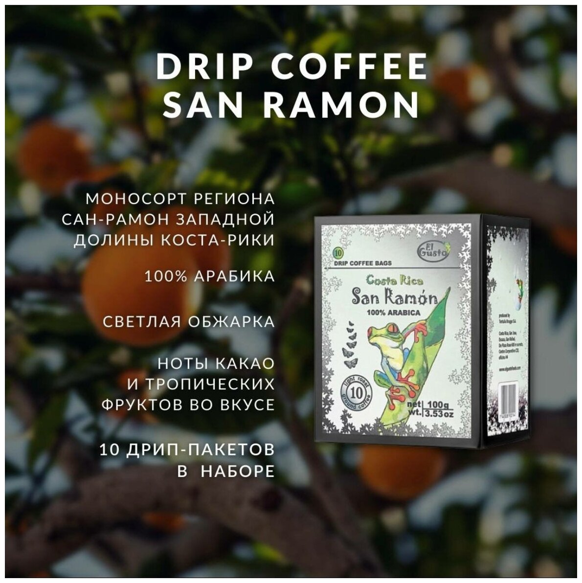 Кофе молотый El Gusto San Ramon в фильтр-пакетах 100 г - фотография № 5