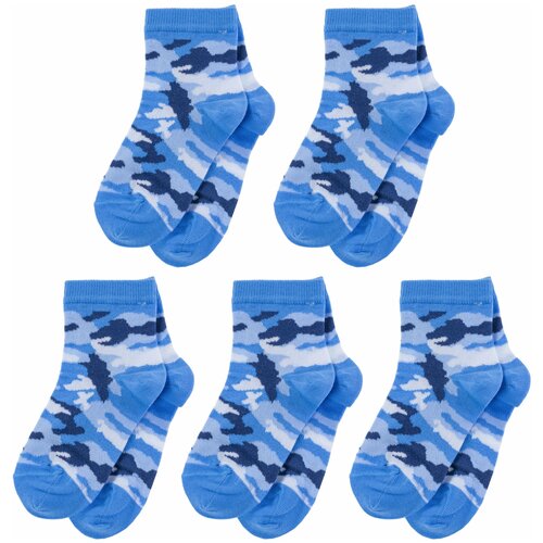 фото Комплект из 5 пар детских носков lorenzline голубые, размер 10-12