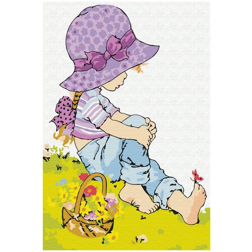 фото Набор для раскрашивания по номерам molly kh0888 девочка на полянке