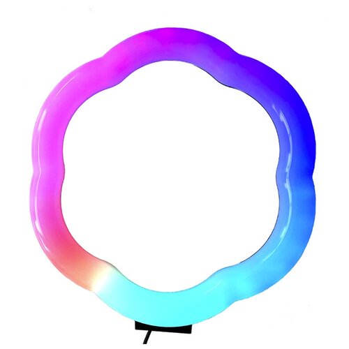 Кольцевая лампа RGB многоцветная 31 см LC-318 цветок для фото и видеосъемки черная без треноги 220000₽