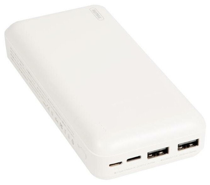 Внешний аккумулятор REMAX RPP-166 Lango Power Bank, 2.1A, (20000mAh), white 6972174154862