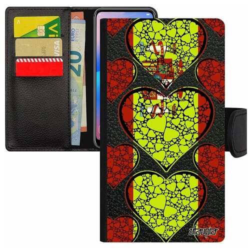 фото Чехол книжка на смартфон apple iphone se 2020, "флаг испании с сердцем" страна туризм utaupia