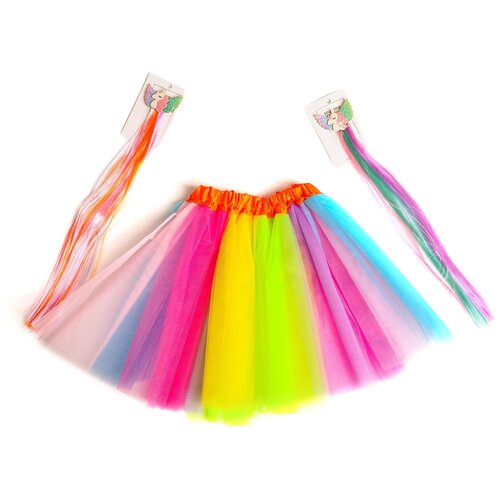 фото Карнавальный набор "радуга" юбка, волосы на заколке 6869415 страна карнавалия