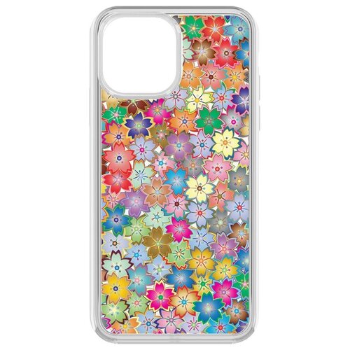 Чехол-накладка Krutoff Clear Case Женский день - Цветочный паттерн 4 для iPhone 13 Pro Max