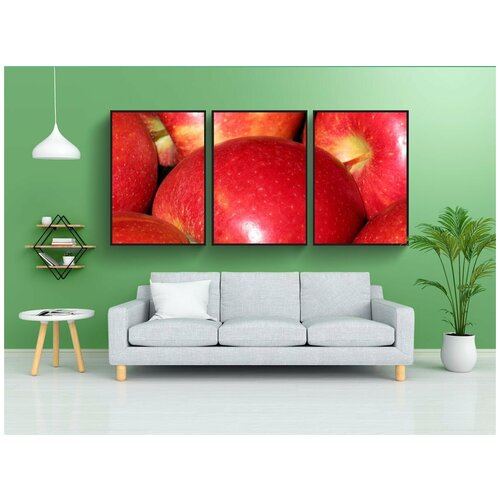 фото Набор модулных постеров для интерьера "столовые яблоки, яблоки, отрыв" 60x90 см. в тубусе, без рамки lotsprints