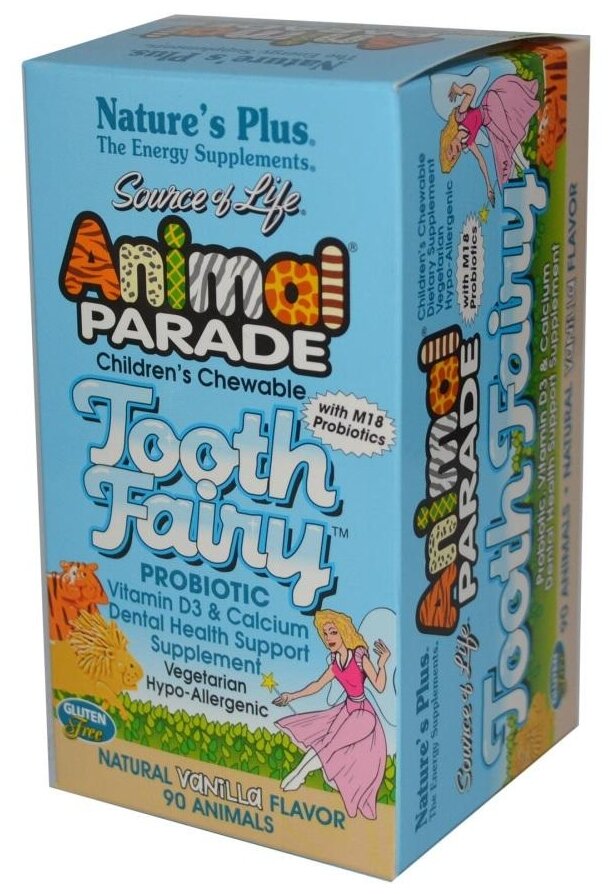 Таблетки Nature's Plus Animal Parade Tooth Fairy, 270 г, 90 шт.