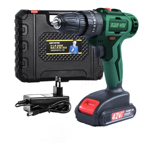 Высокоскоростная аккумуляторная ручная дрель-шуруповерт с кейсом 350000₽