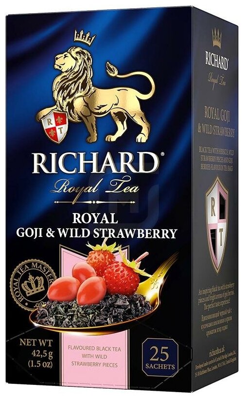 Чай Richard Royal Goji & Wild Strawberry черный с земляникой и ягодами годжи 25 пакетиков, 1423043 - фотография № 14
