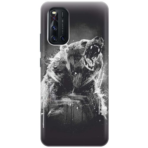 фото Ультратонкий силиконовый чехол-накладка для vivo v19 с принтом "разъяренный медведь" gosso