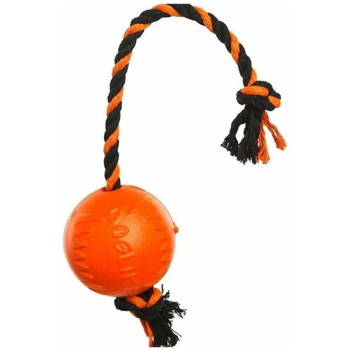 фото Doglike мяч канатный средний (оранжевый-черный-черный)