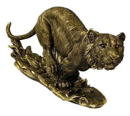 Декоративная статуэтка "Тигр в прыжке Н-21, L-42см"