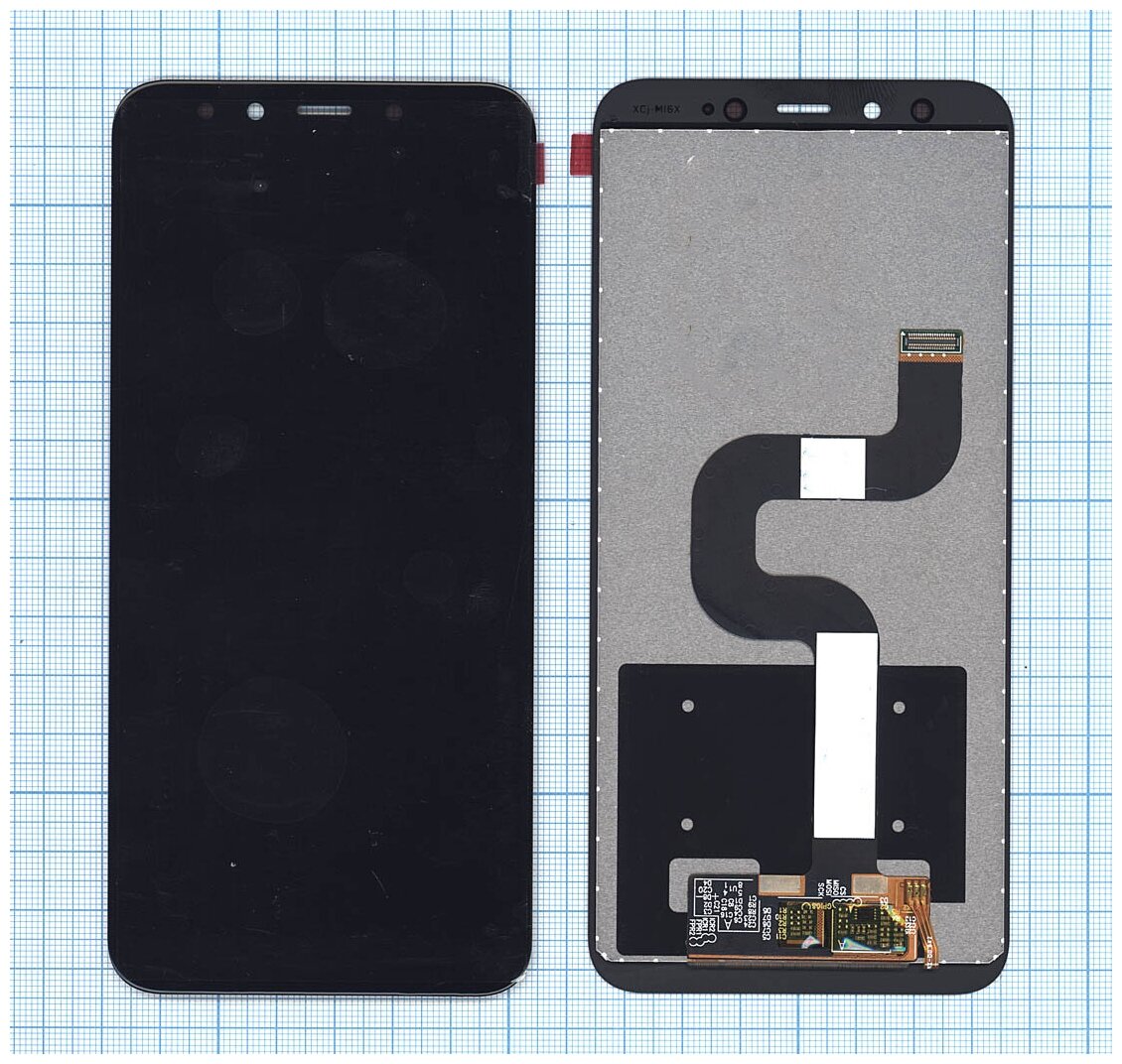 Дисплей (экран) в сборе с тачскрином для Xiaomi Mi 6X Mi A2 (черный)