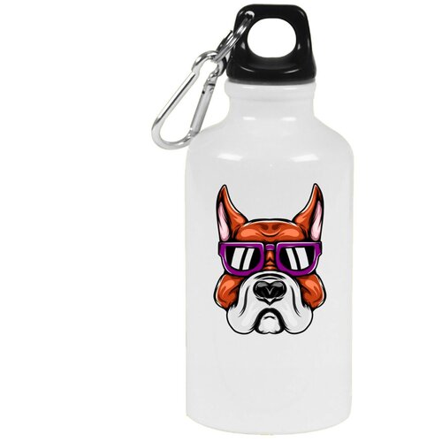Бутылка с карабином CoolPodarok Животные Собака в очках
