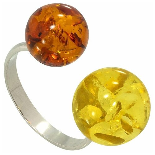 Кольцо Amberprofi, серебро, 925 проба, янтарь, безразмерное