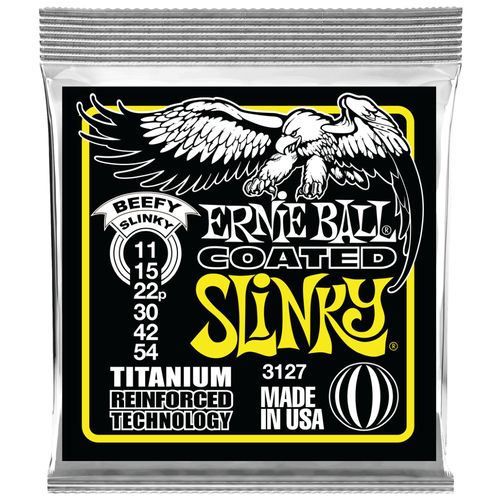 ​Струны для электрогитары Ernie Ball 3127 RPS Coated Titanium Beefy Slinky 11-54 ernie ball p04277 средство для чистки струн