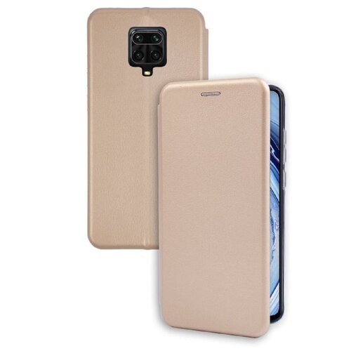 фото Чехол-книжка для xiaomi redmi note 9 pro / note 9s / note 9 pro max золотой full cover