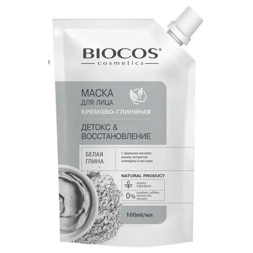 Biocos/ Мacка для лица BioCos Детокс и восстановление 100 мл * 2штуки маска для лица biocos на основе голубой глины лифтинг и ревитализация дойпак 100 мл