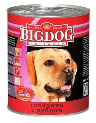 Зоогурман Консервы для собак BIG DOG Говядина с рубцом (0539) 0,85 кг 18946 (2 шт)