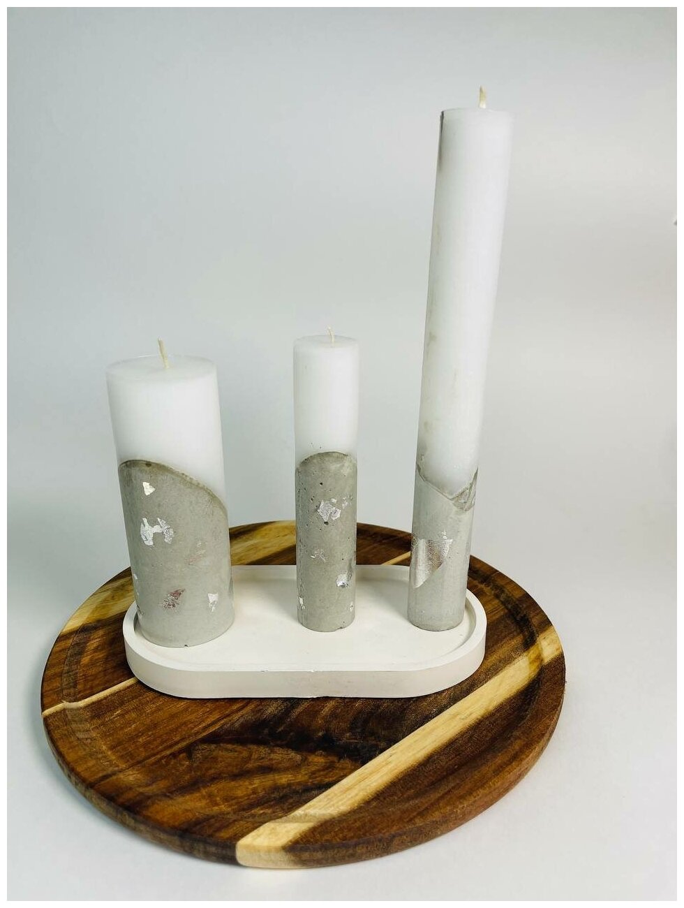 Подсвечник для свечей, из гипса, "Овал", 17,5х9х1,5 см, 1 шт, @RitaDrive - фотография № 5