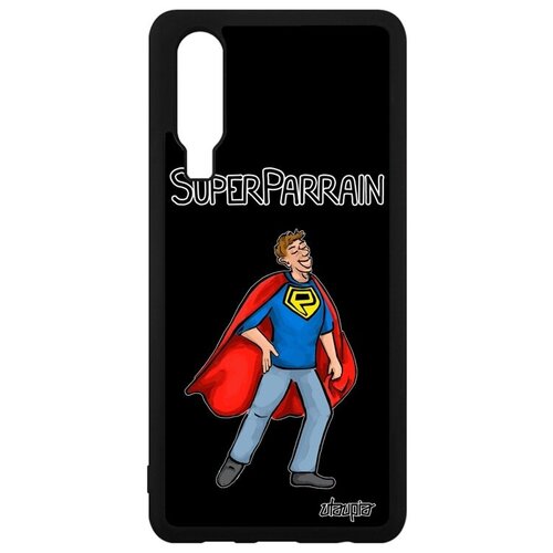 фото Защитный чехол для смартфона // huawei p30 // "суперкрестный" супергерой веселый, utaupia, белый