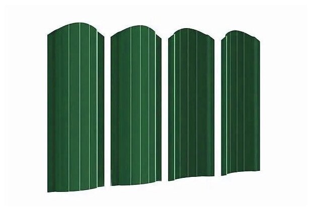 Металлический штакетник двусторонний фигурный RAL 6005 зеленый мох 1,8 м с крепежом - фотография № 2