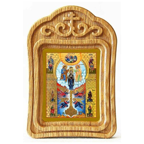 Икона Божией Матери Ключ Разумения, резная деревянная рамка