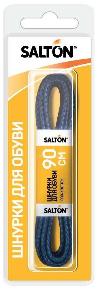 шнурки SALTON 90см с пропиткой круглые черные - фото №1