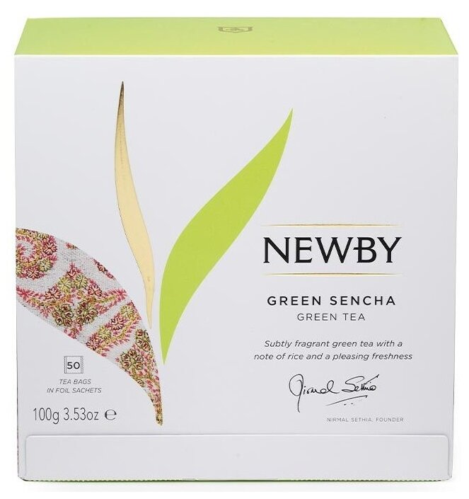 Newby Зеленая Сенча 2г х 50 пак зеленый чай 100 г - фотография № 1