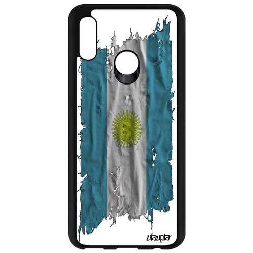 фото Красивый чехол на мобильный // honor 10 lite // "флаг аргентины на ткани" патриот страна, utaupia, белый