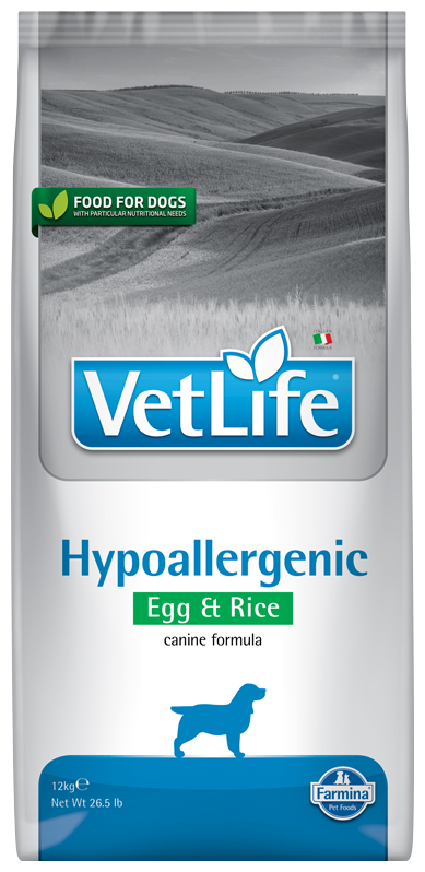 Сухой корм для собак Farmina Vet Life Hypoallergenic, при аллергии, гипоаллергенный, с яйцом, с рисом 12 кг