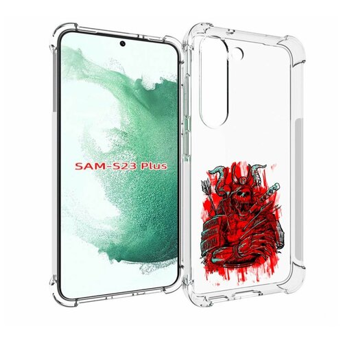 Чехол MyPads красный скелет воин для Samsung Galaxy S23 Plus + задняя-панель-накладка-бампер