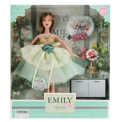 Кукла шарнирная Emily Мятная серия с заколкой и аксессуарами 28см WJ-12662 , ABtoys