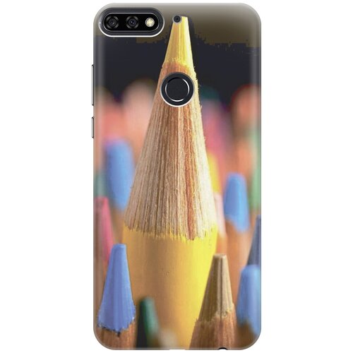 фото Силиконовый чехол на huawei y6 prime (2018) / honor 7c / honor 7a pro / хуавей у6 прайм 2018 / хонор 7а про / хонор 7с с принтом "желтый карандаш gosso