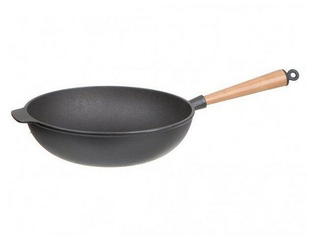 Сковорода-вок Мерали из чугуна, d30 см, цвет черный