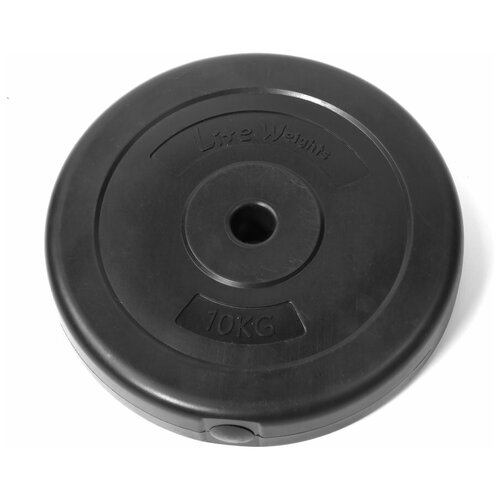 Диск LITE WEIGHTS 1085LW 26мм 10кг, черный,пластиковый