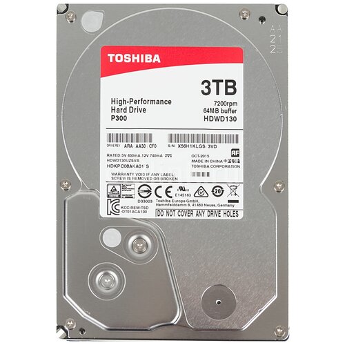 Жесткий диск Toshiba P300 HDWD130UZSVA 3Tb SATA-III 35 793200₽
