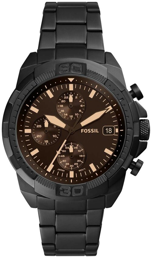 Наручные часы FOSSIL Bronson, черный, коричневый