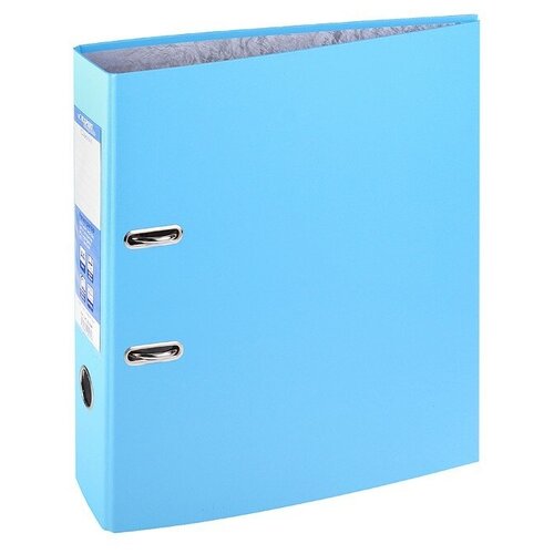 Регистратор PVC 75 мм. Classic А4 несъемный арочный механизм, голубой 