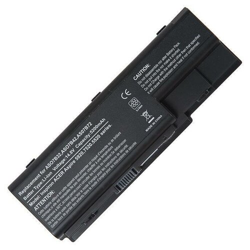 Аккумулятор (AS07B32) ZeepDeep для ноутбука Acer Aspire 5520, 5230, 5710, 5720, 5920, 6530, 6930, 7230, 7520, 7540, 7520, 7720, 8920, 5200mAh, 14.8V аккумулятор для polycom kirk 5020 spectralink 7540 84743424