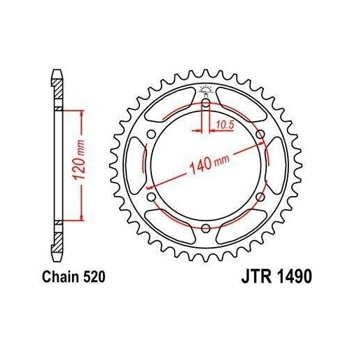 Звезда JT ведомая JTR1490.44 44 зуба