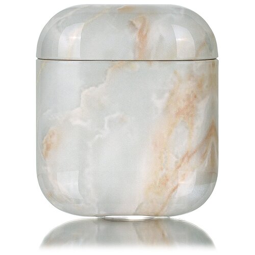 фото Чехол для футляра airpods 1 / airpods 2 / кейс накладка на футляр для эйрподс / коллекция "marble" серый luxcase
