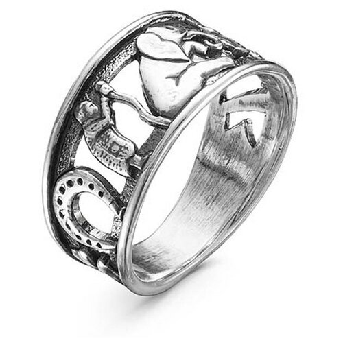 фото Кольцо посеребрение "магическое", 17 размер красная пресня