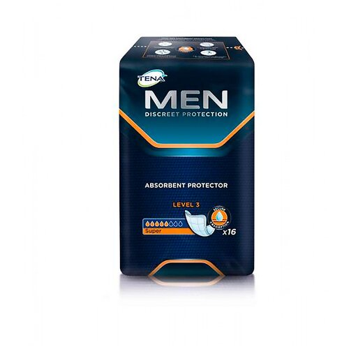 Прокладки урологические мужские TENA Men Level 3, 5 капель, 16 шт, 75070800