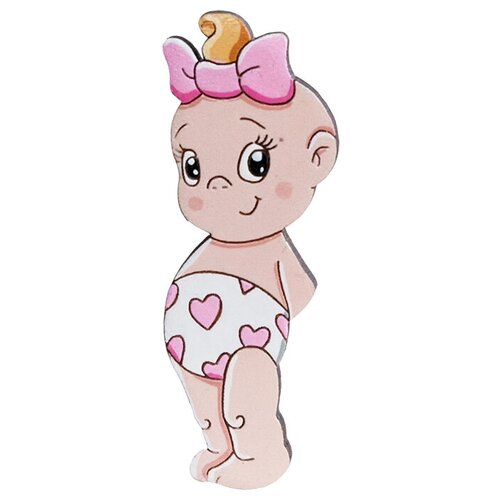 Значок AUGUST WOOD, розовый, бежевый