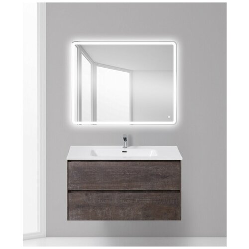 фото Мебель для ванной комнаты belbagno pietra 100 stone подвесная (тумба, раковина, зеркало)