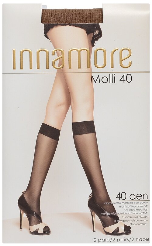 Гольфы Innamore, 40 den, 2 пары, размер UNI, бежевый