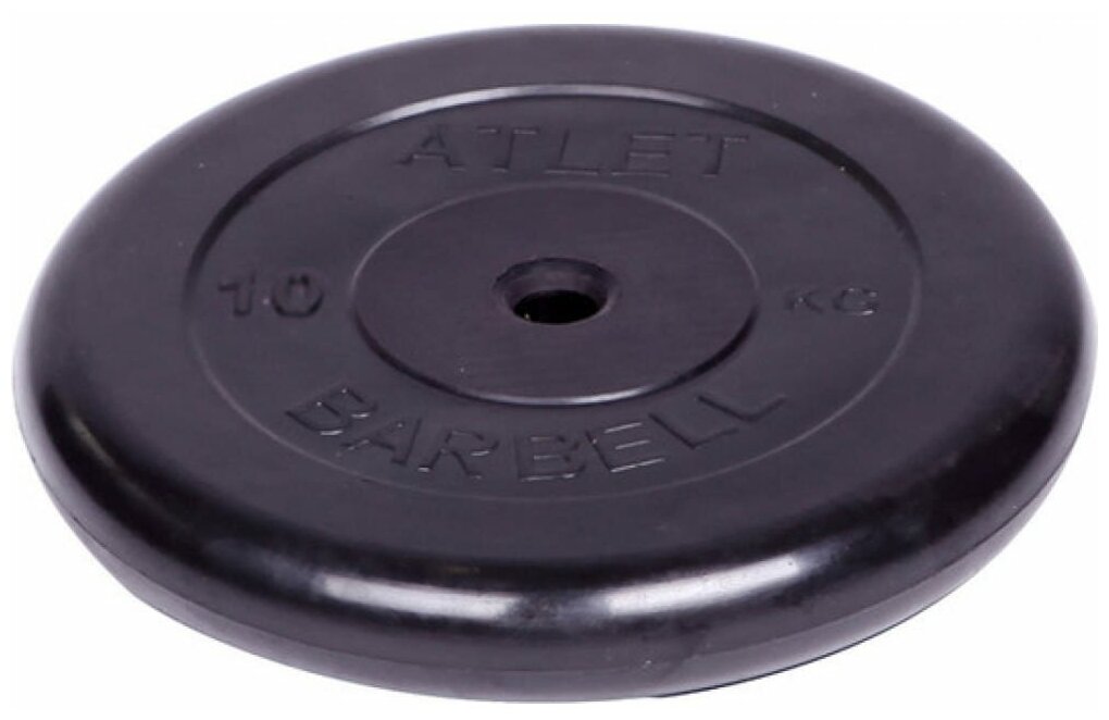 Диск обрезиненный Barbell Atlet d 26 мм черный 10,0 кг